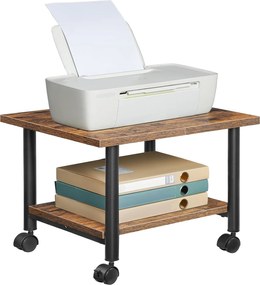 Pojazdný kancelársky regál Vasagle Ferano 48,5 cm čierny/hnedý