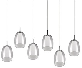 Závesné svietidlo v striebornej farbe so skleneným tienidlom Barret – Trio Select