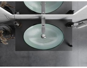 Mexen Sonia, sklenené umývadlo na dosku 54 x 37 x 17 cm, strieborná, 24145411