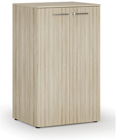 Kancelárska skriňa s dverami PRIMO WOOD, 3 police, 800 x 640 x 1335 mm, dub prírodný