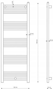 Gamma Puerto, vykurovacie teleso 500x1400 mm, 609 W, zlatá lesklá, GMA-GRZE-GD-50140
