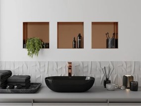 Mexen X-Wall-NR, polica na zapustenie bez príruby 30 x 30 cm, medená matná - 19C1303010