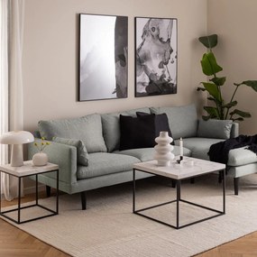 Biely konferenčný stolík s doskou v dekore mramoru 60x60 cm Barossa – Actona