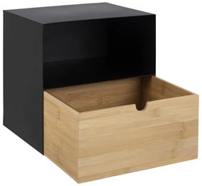 Nočný stolík s možnosťou montáže na stenu BEKIM čierna/bambus