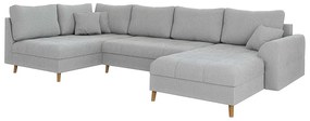 Svetlosivá menčestrová rohová pohovka (pravý roh/do "U") Ariella – Ropez