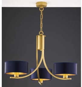 Jupiter 2093 - Luster na reťazi ARTHUR 3xE27/15W/230V modrá/zlatá