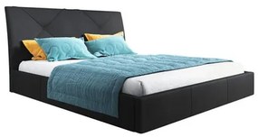 Čalúnená posteľ KARO rozmer 160x200 cm Čierna eko-koža