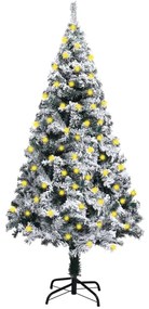 Umelý vianočný stromček s LED a chumáčmi snehu zelený 180 cm 3077767