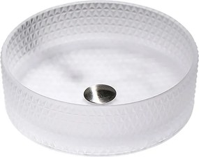 BPS-koupelny Sklenené umývadlo na dosku HYD-BRT1-WH-400 40x12 cm, mat