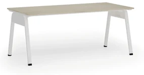 Kancelársky stôl PRIMO GAMMA, 1800 x 900 mm, biela podnož, dub prírodný