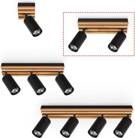 Brilagi - Bodové svietidlo SELE WOOD 2xGU10/30W/230V čierna/drevo