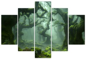 Obraz - Les prerastený machom (150x105 cm)