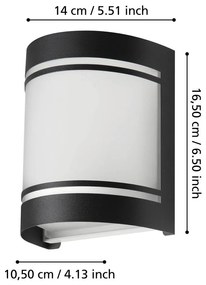 Nástenné vonkajšie svietidlo (výška 16,5 cm) CERNO – EGLO