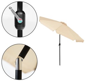 ModernHome Veľký záhradný slnečník 3m - béžový