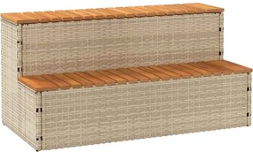 vírivka Step Béžová 100x50x50,5 cm polyratan a masívna akácia 4103946