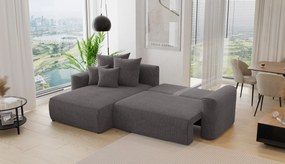Rohová sedačka Baria (L) (sivočierna). Akcia -20%. Vlastná spoľahlivá doprava až k Vám domov. 1133095