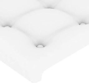 vidaXL Čelá postelí biele 160x5x78/88 cm umelá koža