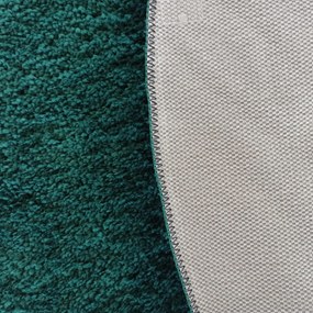 DY Tmavozelený okrúhly shaggy koberec Camel Rozmer: 100 cm