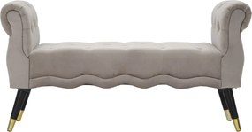 Lavica Paris 120 cm zamat šedá/zlatá