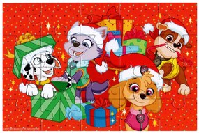 Detské puzzle 4v1 LABKOVÁ PATROLA a vianočný stromček, 19x29 cm