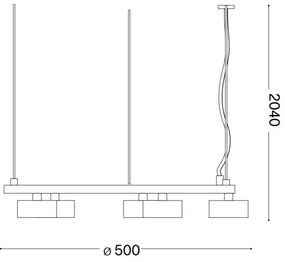 Ideal Lux - LED Luster na lanku MINOR 5xGX53/9W/230V pr. 50 cm čierna