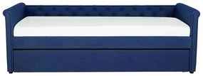 Rozkladacia čalúnená posteľ 80 x 200 cm modrá LIBOURNE Beliani