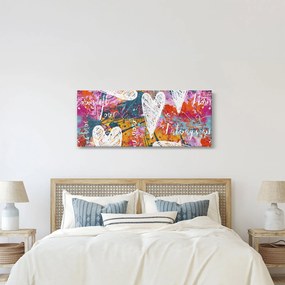 Obraz - Srdce na abstraktnom pozadí (120x50 cm)