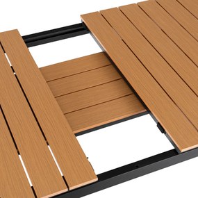 Záhradný stôl obdĺžnikový JOY 140 – 180 cm rozkladací sivý dub/čierna
