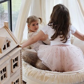 Hniezdo pre deti Boho so strapcami vanilka