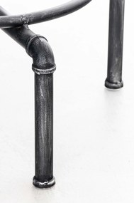 Kovový barový stôl Lumo v industriálnom štýle - v79-100 x Ø50 cm - Strieborná