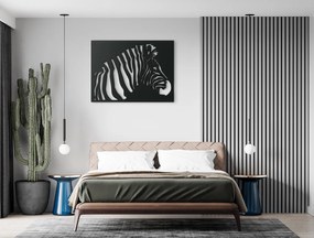 drevko Drevený obraz na stenu Zebra Rozmer obrazu: 32,5 x 43,5 cm, Farba dekorácie: Čierna