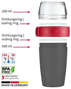 Westmark Dvojdielna dóza na desiatu, 700 ml, antracit
