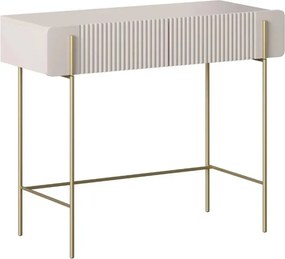 Toaletný stolík Malmi 100 cm - kašmírová / zlatá