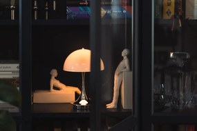 Louis Poulsen Prenosná lampa Panthella 160 V3 Opal Bluegrey/Chrome
