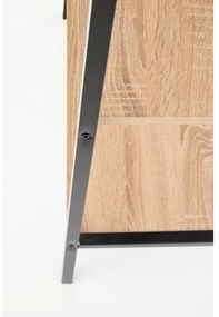 Knižnica NARVIK 148x60 cm čierna/dub sonoma