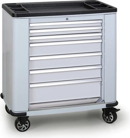 Pojazdný dielenský vozík na náradie G2, 7 zásuviek, 1030 x 900 x 530 mm, sivá