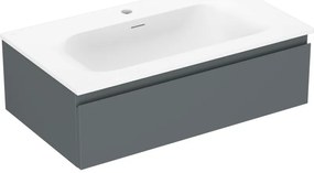 Mexen Orio, kúpeľňová skrinka 80 cm s umývadlom Vela, 1 zásuvka, grafitová matná/biela matná, 91A10-08023-1-BF66-W23M01