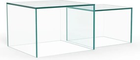 Sklenené konferenčné stolíky v súprave 2 ks 50x50 cm Dice – Actona