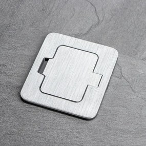 Brilagi - Vonkajšia vstavaná podlahová zásuvka IP55 matný chróm obdĺžnikový