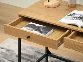 Dizajnový písací stôl SIMON dub + čierne nožičky