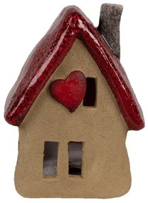 Dekorácia hnedý keramický domček  - 12*9*16 cm