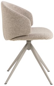 NELA Béžové Latte (látka Monza 90)/béžové nohy – MODERNÁ OTOČNÁ ČALÚNENÁ STOLIČKA DO OBÝVAČKY/JEDÁLNE/KANCELÁRIE LOFT
