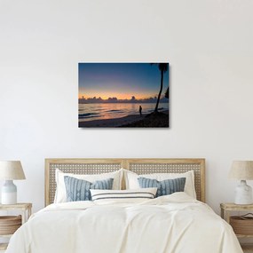 Sklenený obraz ženy na pláži (70x50 cm)