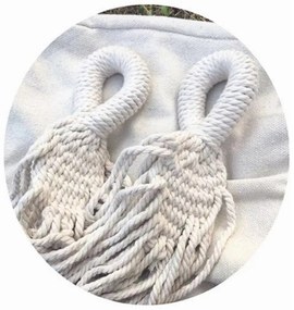 Závesná hojdacia sieť pre 2 ľudí BOHO ecru