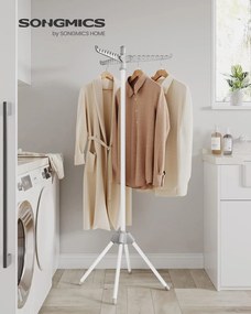 Sušiak na bielizeň s 3 otočnými ramenami na vešiaky, výška 150 cm, sivo-biely