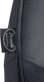 Barová stolička Vonore - zamat, chróm rám - Čierna