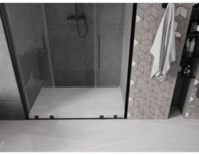 Mexen Velar Duo, posuvné dvere do otvoru 150x200 cm, 8mm číre sklo, čierna matná, 871-150-000-02-70