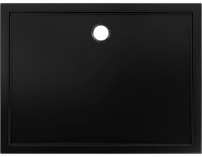 Mexen, Mexen Flow obdĺžniková sprchová vanička slim 130 x 75 cm, čierna matná, 46R707513