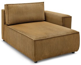 Menčestrový modul pohovky (pravý roh) v horčicovej farbe Nihad modular – Bobochic Paris