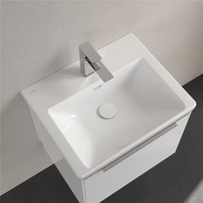 VILLEROY &amp; BOCH Subway 3.0 umývadlo na skrinku s otvorom, s prepadom, 550 x 440 mm, biela alpská, s povrchom CeramicPlus, 4A70F4R1